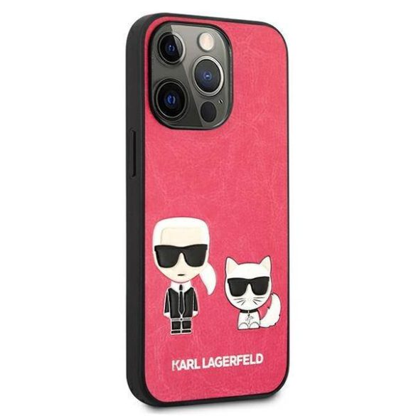 Karl Lagerfeld KLHCP13LPCUSKCP iPhone 13 Pro / 13 6,1" fukszia keménytok ikonikus Karl & Choupette