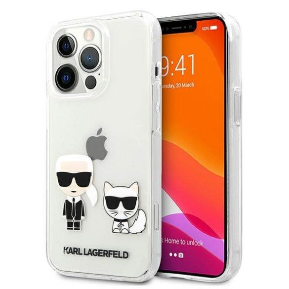 Karl Lagerfeld KLHCP13LCKTR iPhone 13 Pro / 13 6,1" átlátszó Karl & Choupette keménytok