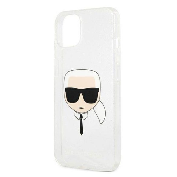 Karl Lagerfeld KLHCP13SKHTUGLS iPhone 13 mini 5,4" ezüst csillogós keménytok Karl Lagerfeld fej