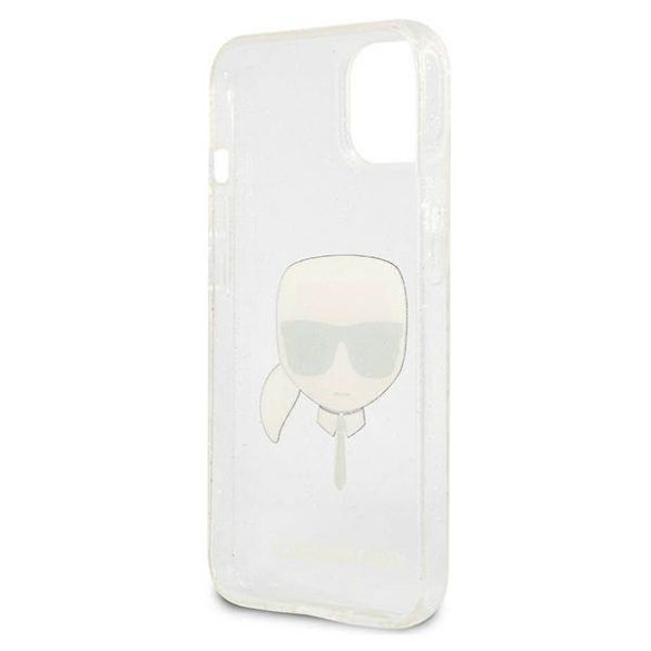 Karl Lagerfeld KLHCP13SKHTUGLS iPhone 13 mini 5,4" ezüst csillogós keménytok Karl Lagerfeld fej