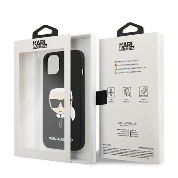 Karl Lagerfeld KLHCP13SSLKHHBK iPhone 13 mini 5,4" fekete szilikon keménytok Karl Lagerfeld fej