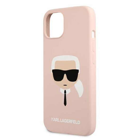 Karl Lagerfeld KLHCP13SSLKHLP iPhone 13 mini 5,4" világos rózsaszín szilikon keménytok Karl Lagerfeld fej