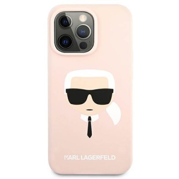 Karl Lagerfeld KLHCP13LSLKHLP iPhone 13 Pro / 13 6,1" világos rózsaszín szilikon keménytok Karl Lagerfeld fej