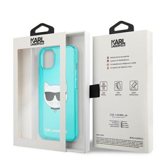 Karl Lagerfeld KLHCP13SCHTRB iPhone 13 mini 5,4" kék csillogó Choupette Fluo keménytok