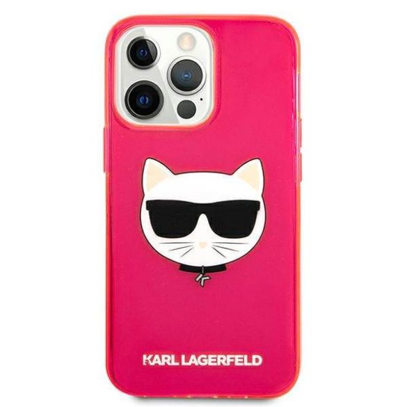 Karl Lagerfeld KLHCP13XCHTRP iPhone 13 Pro Max 6,7" rózsaszín csillogó Choupette Fluo keménytok