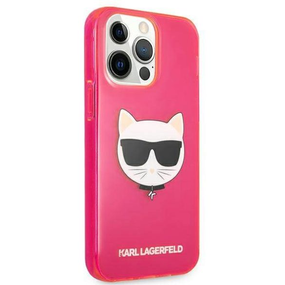 Karl Lagerfeld KLHCP13XCHTRP iPhone 13 Pro Max 6,7" rózsaszín csillogó Choupette Fluo keménytok