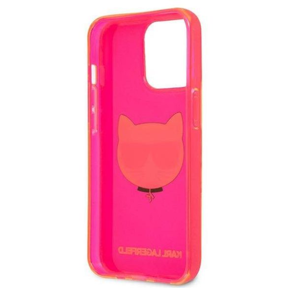 Karl Lagerfeld KLHCP13XCHTRP iPhone 13 Pro Max 6,7" rózsaszín csillogó Choupette Fluo keménytok