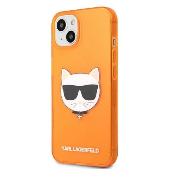 Karl Lagerfeld KLHCP13SCHTRO iPhone 13 mini 5,4" narancssárga csillogó Choupette Fluo keménytok