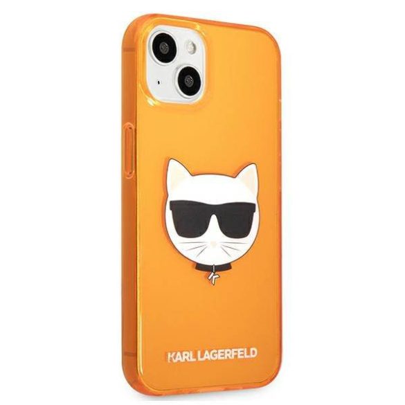 Karl Lagerfeld KLHCP13SCHTRO iPhone 13 mini 5,4" narancssárga csillogó Choupette Fluo keménytok