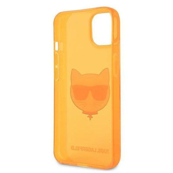 Karl Lagerfeld KLHCP13SCHTRO iPhone 13 mini 5,4" narancssárga csillogó Choupette Fluo keménytok