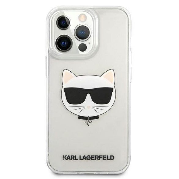 Karl Lagerfeld KLHCP13XCTR iPhone 13 Pro Max 6,7" keménytok átlátszó Choupette fej tok