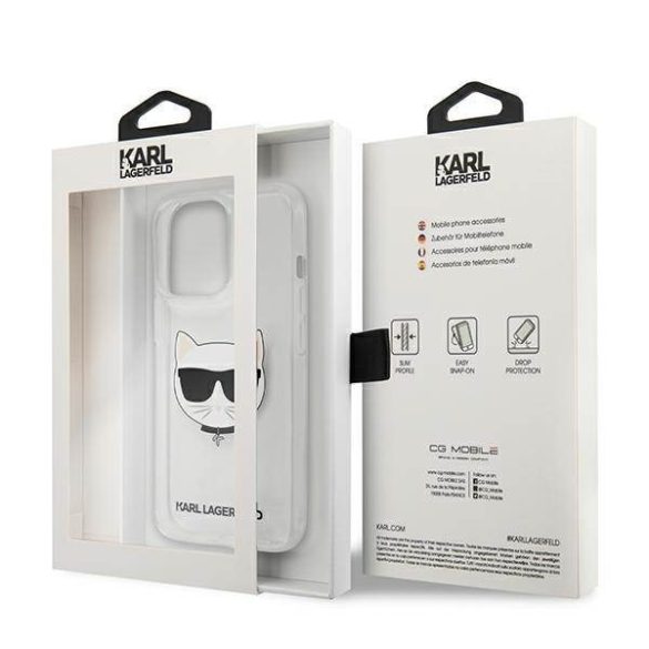 Karl Lagerfeld KLHCP13XCTR iPhone 13 Pro Max 6,7" keménytok átlátszó Choupette fej tok