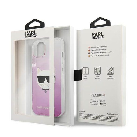 Karl Lagerfeld KLHCP13SCTRP iPhone 13 mini 5,4" keménytok rózsaszín Choupette fej tok