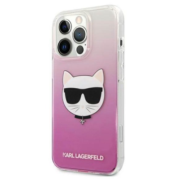 Karl Lagerfeld KLHCP13LCTRP iPhone 13 Pro / 13 6,1" keménytok rózsaszín Choupette fej tok