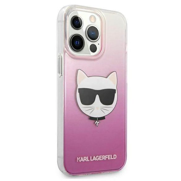 Karl Lagerfeld KLHCP13LCTRP iPhone 13 Pro / 13 6,1" keménytok rózsaszín Choupette fej tok