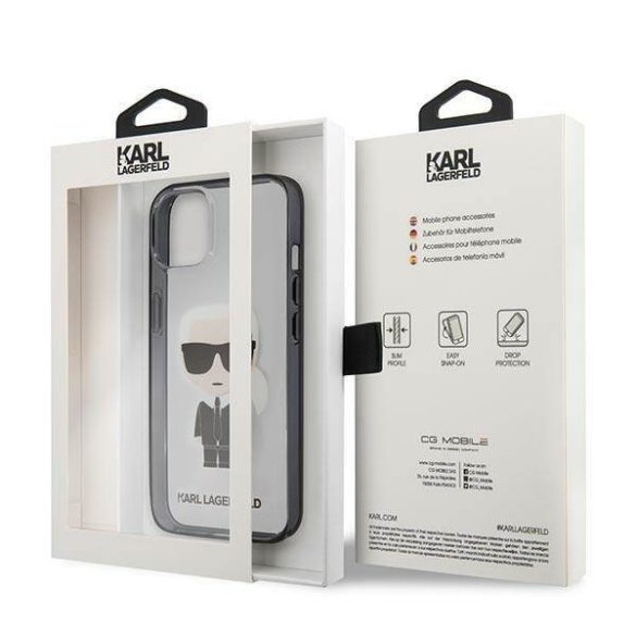 Karl Lagerfeld KLHCP13MHIKCK iPhone 13 6,1" átlátszó ikonikus Karl tok