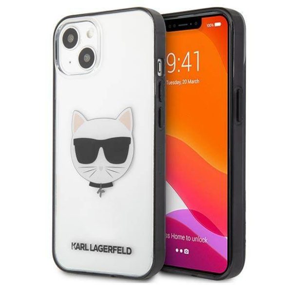 Karl Lagerfeld KLHCP13SHCHCK iPhone 13 mini 5,4" átlátszó ikonikus Choupette tok