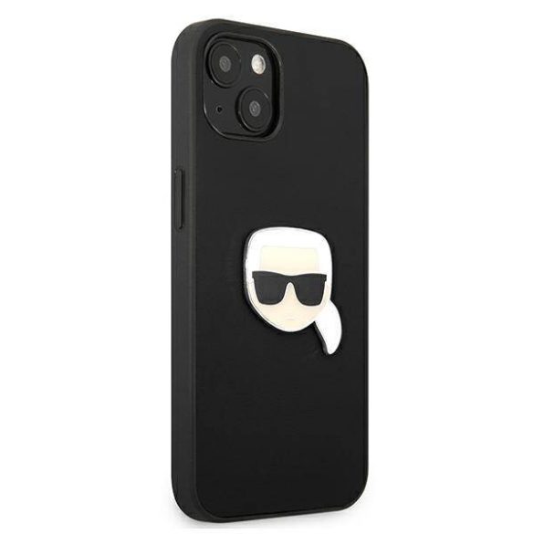 Karl Lagerfeld KLHCP13SPKMK iPhone 13 mini 5,4" fekete bőr keménytok ikonikus fém Karl Lagerfeld fej