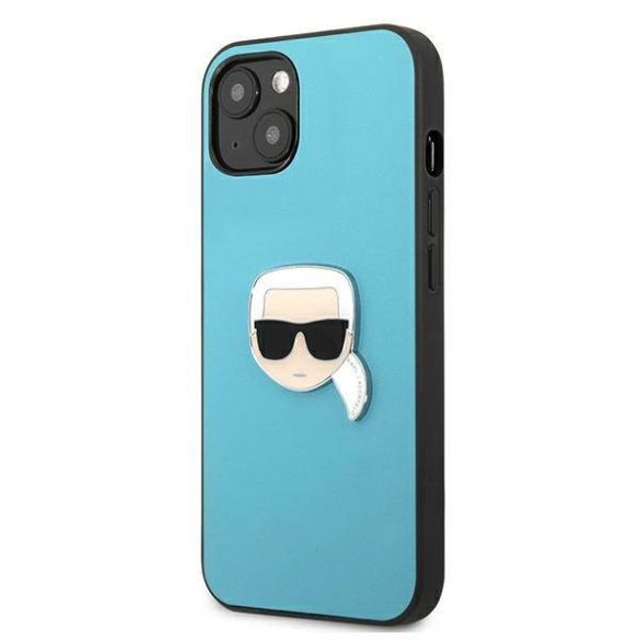 Karl Lagerfeld KLHCP13SPKMB iPhone 13 mini 5,4" kék bőr keménytok ikonikus fém Karl Lagerfeld fej