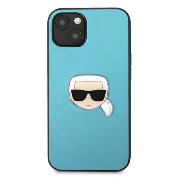 Karl Lagerfeld KLHCP13SPKMB iPhone 13 mini 5,4" kék bőr keménytok ikonikus fém Karl Lagerfeld fej