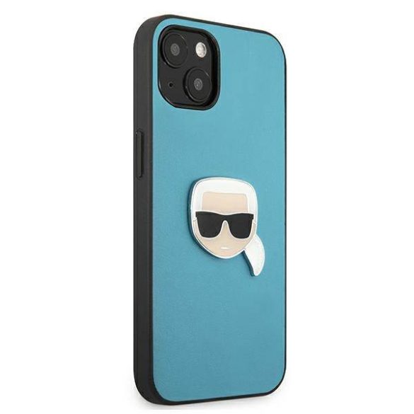 Karl Lagerfeld KLHCP13SPKMB iPhone 13 mini 5,4" kék bőr keménytok ikonikus fém Karl Lagerfeld fej