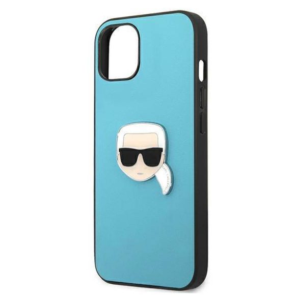 Karl Lagerfeld KLHCP13SPKMB iPhone 13 mini 5,4" kék bőr keménytok ikonikus fém Karl Lagerfeld fej