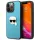 Karl Lagerfeld KLHCP13XPKMB iPhone 13 Pro Max 6,7" kék bőr keménytok ikonikus fém Karl Lagerfeld fej