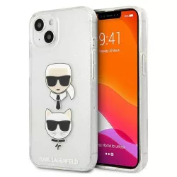   Karl Lagerfeld KLHCP13SKCTUGLS iPhone 13 mini 5,4" ezüst csillogós Karl & Choupette keménytok