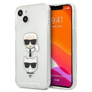 Karl Lagerfeld KLHCP13SKCTUGLS iPhone 13 mini 5,4" ezüst csillogós Karl & Choupette keménytok