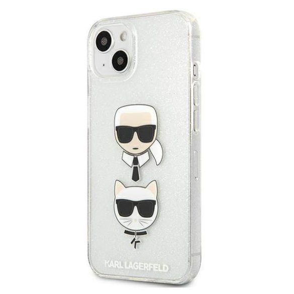 Karl Lagerfeld KLHCP13SKCTUGLS iPhone 13 mini 5,4" ezüst csillogós Karl & Choupette keménytok