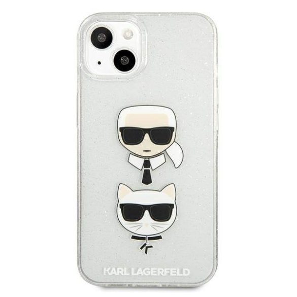 Karl Lagerfeld KLHCP13SKCTUGLS iPhone 13 mini 5,4" ezüst csillogós Karl & Choupette keménytok