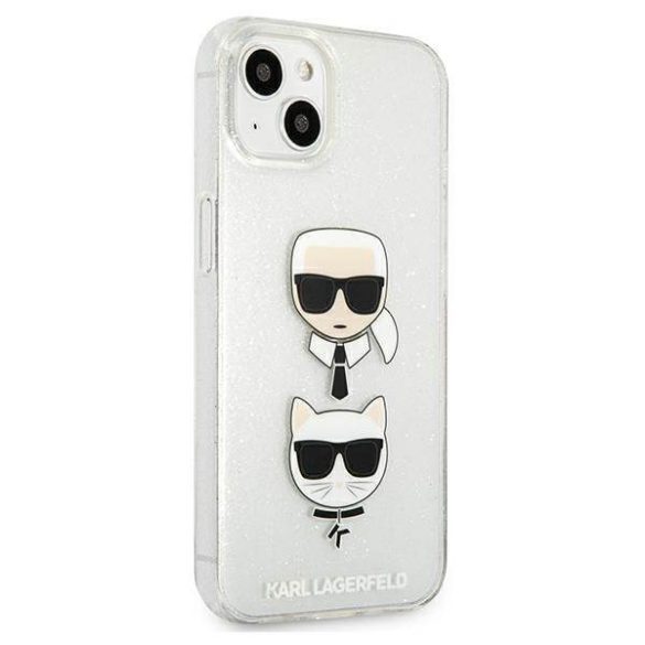 Karl Lagerfeld KLHCP13SKCTUGLS iPhone 13 mini 5,4" ezüst csillogós Karl & Choupette keménytok