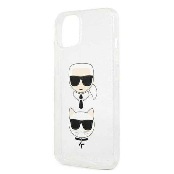 Karl Lagerfeld KLHCP13SKCTUGLS iPhone 13 mini 5,4" ezüst csillogós Karl & Choupette keménytok