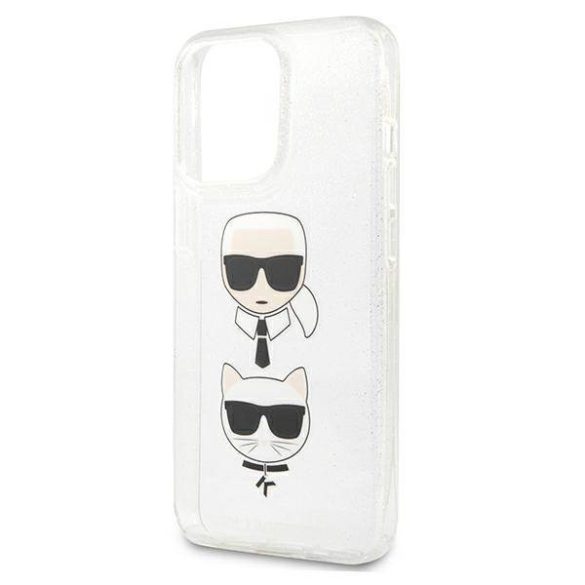 Karl Lagerfeld KLHCP13LKCTUGLS iPhone 13 Pro / 13 6,1" ezüst csillogós Karl & Choupette keménytok