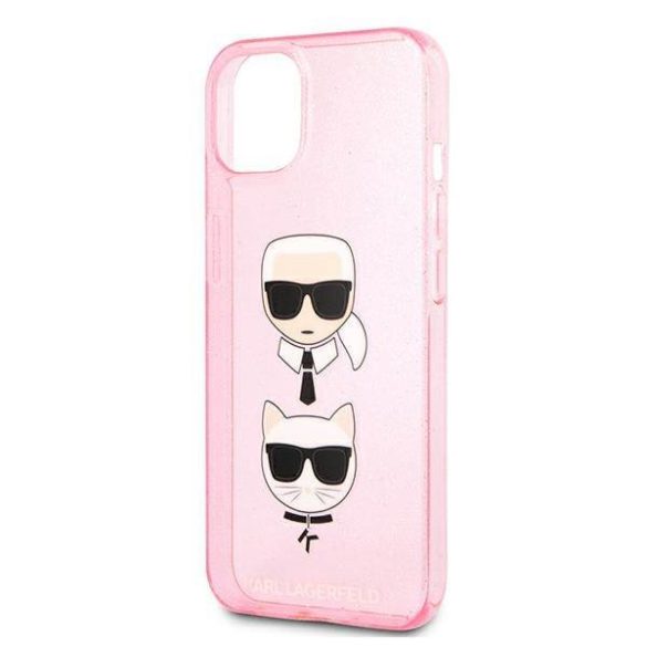 Karl Lagerfeld KLHCP13SKCTUGLP iPhone 13 mini 5,4" rózsaszín csillogós Karl & Choupette keménytok