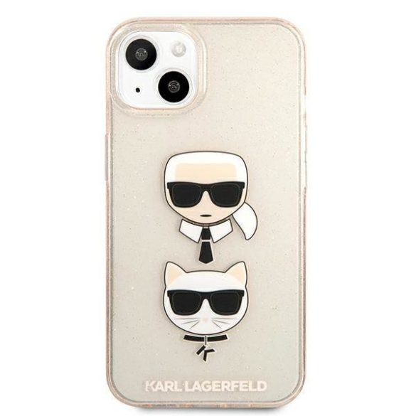 Karl Lagerfeld KLHCP13SKCTUGLGO iPhone 13 mini 5,4" arany csillogós Karl & Choupette keménytok