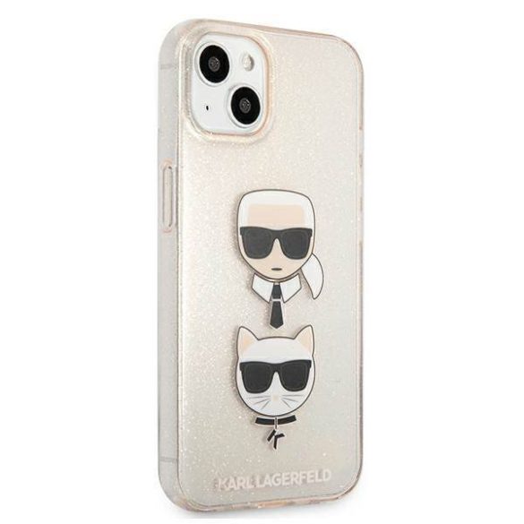 Karl Lagerfeld KLHCP13SKCTUGLGO iPhone 13 mini 5,4" arany csillogós Karl & Choupette keménytok