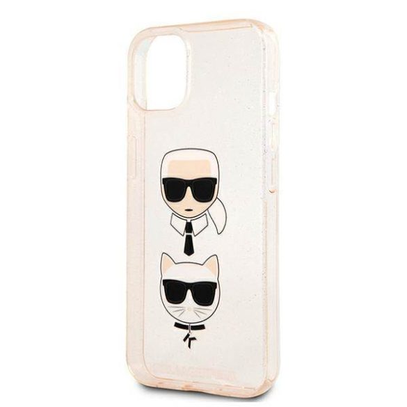 Karl Lagerfeld KLHCP13SKCTUGLGO iPhone 13 mini 5,4" arany csillogós Karl & Choupette keménytok