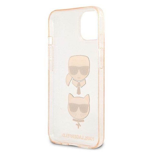 Karl Lagerfeld KLHCP13SKCTUGLGO iPhone 13 mini 5,4" arany csillogós Karl & Choupette keménytok