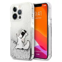   Karl Lagerfeld KLHCP13XGCFS iPhone 13 Pro Max 6,7" ezüst folyékony csillogó kristályos Choupette Fun keménytok