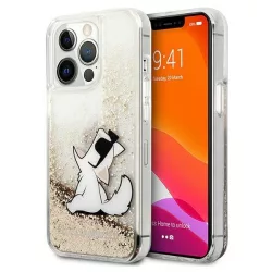   Karl Lagerfeld KLHCP13LGCFD iPhone 13 Pro / 13 6,1" arany folyékony csillogó kristályos Choupette Fun keménytok
