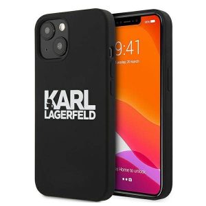 Karl Lagerfeld KLHCP13SSLKLRRBK iPhone 13 mini 5,4" szilikon Stack logó fekete tok