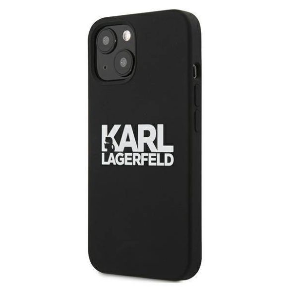Karl Lagerfeld KLHCP13SSLKLRRBK iPhone 13 mini 5,4" szilikon Stack logó fekete tok