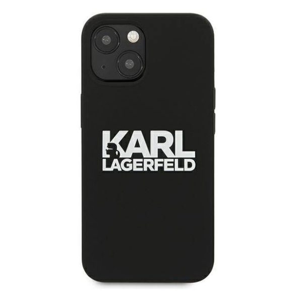 Karl Lagerfeld KLHCP13SSLKLRRBK iPhone 13 mini 5,4" szilikon Stack logó fekete tok