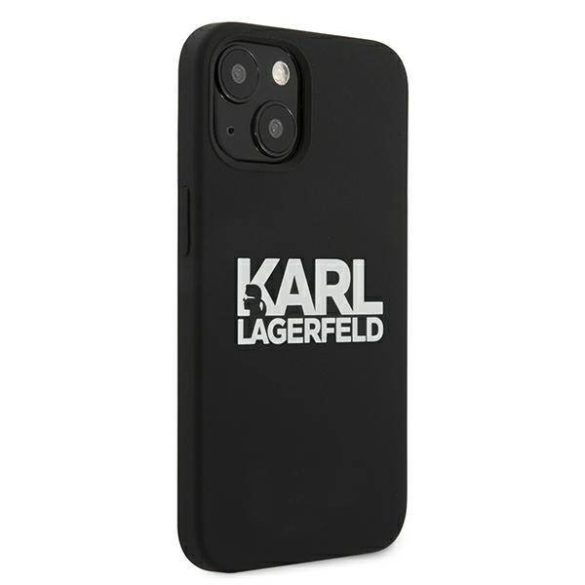 Karl Lagerfeld KLHCP13SSLKLRRBK iPhone 13 mini 5,4" szilikon Stack logó fekete tok