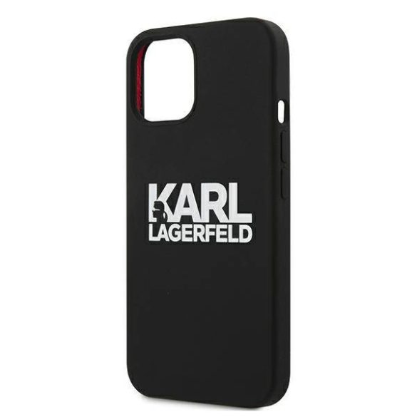 Karl Lagerfeld KLHCP13SSLKLRRBK iPhone 13 mini 5,4" szilikon Stack logó fekete tok