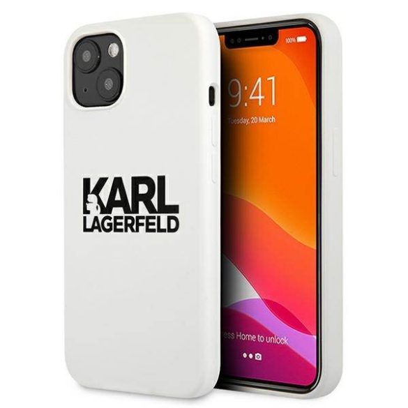 Karl Lagerfeld KLHCP13SSLKLKLWH iPhone 13 mini 5,4" szilikon Stack Logo fehér tok