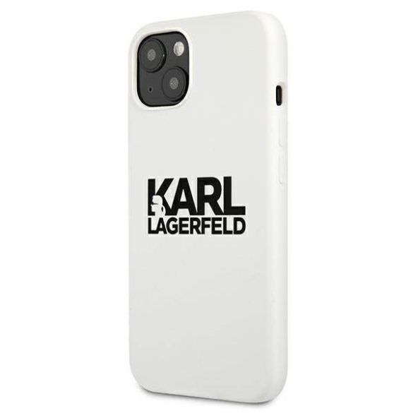 Karl Lagerfeld KLHCP13SSLKLKLWH iPhone 13 mini 5,4" szilikon Stack Logo fehér tok