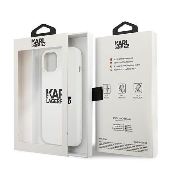 Karl Lagerfeld KLHCP13SSLKLKLWH iPhone 13 mini 5,4" szilikon Stack Logo fehér tok