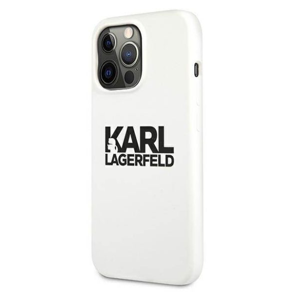 Karl Lagerfeld KLHCP13LSLKLKLWH iPhone 13 Pro / 13 6,1" szilikon Stack Logo fehér tok